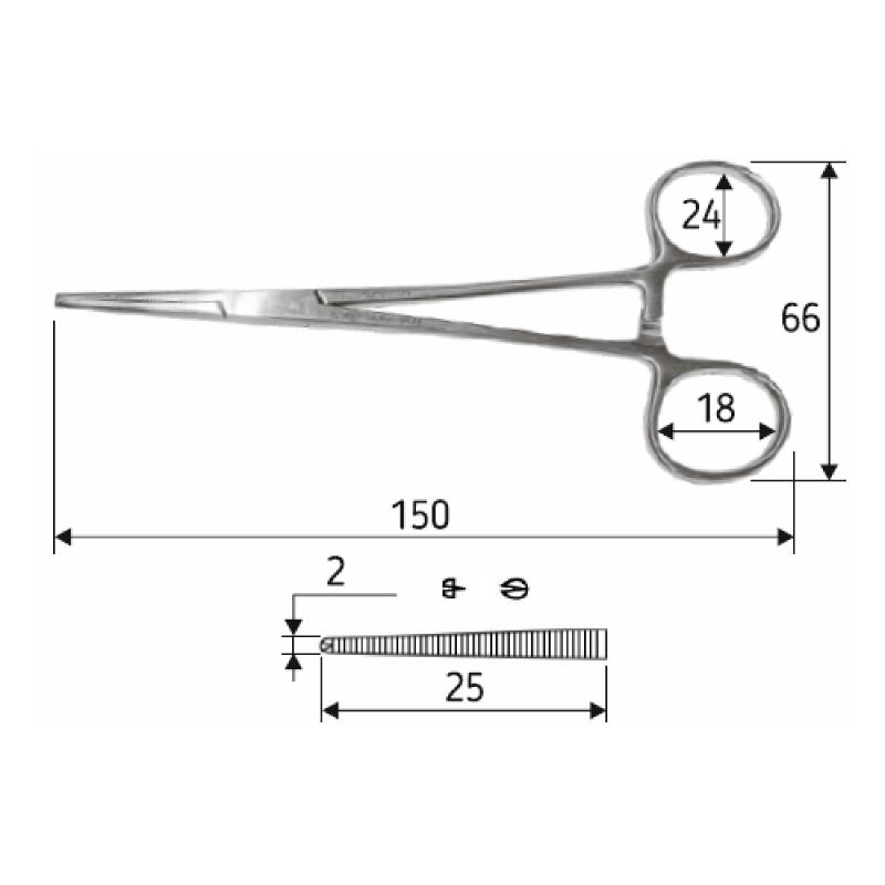 Затискач судинний Леріча (Кохер), прямий, 15 см, J-17-059.Surgicon